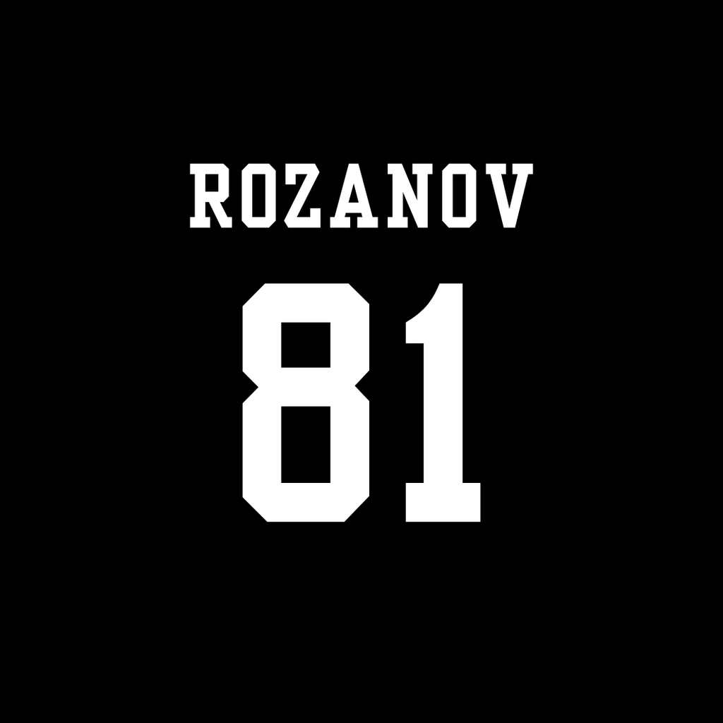 Black background with 'ROZANOV' and number '81' in white