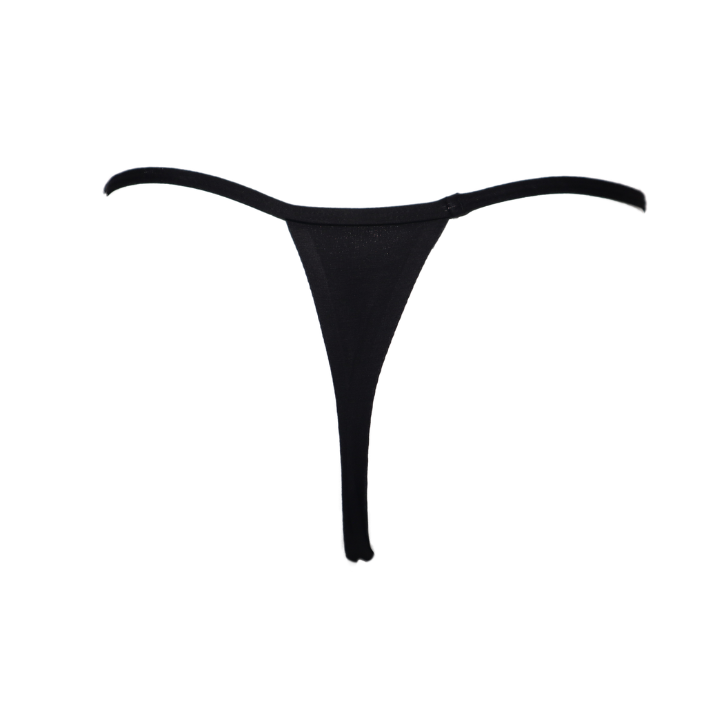 Black thong on a white background