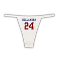 White thong with 'HOLLANDER 24' printed on a white background