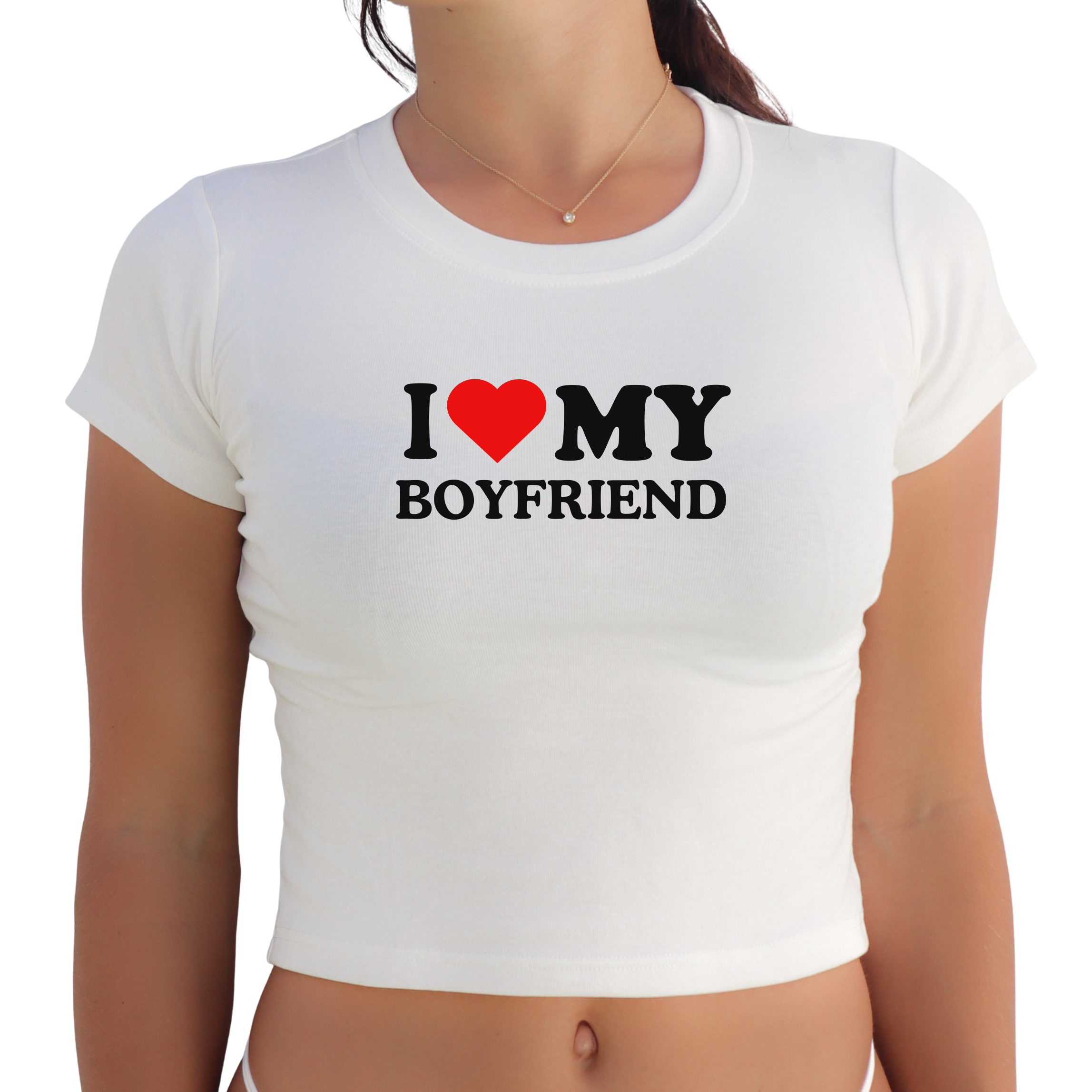 "I Love My Boyfriend" Y2K Baby Tee