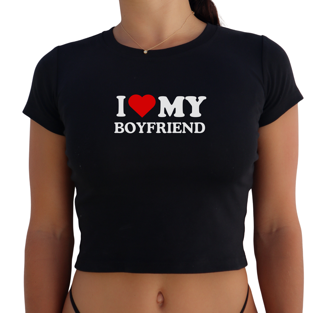 "I Love My Boyfriend" Y2K Baby Tee