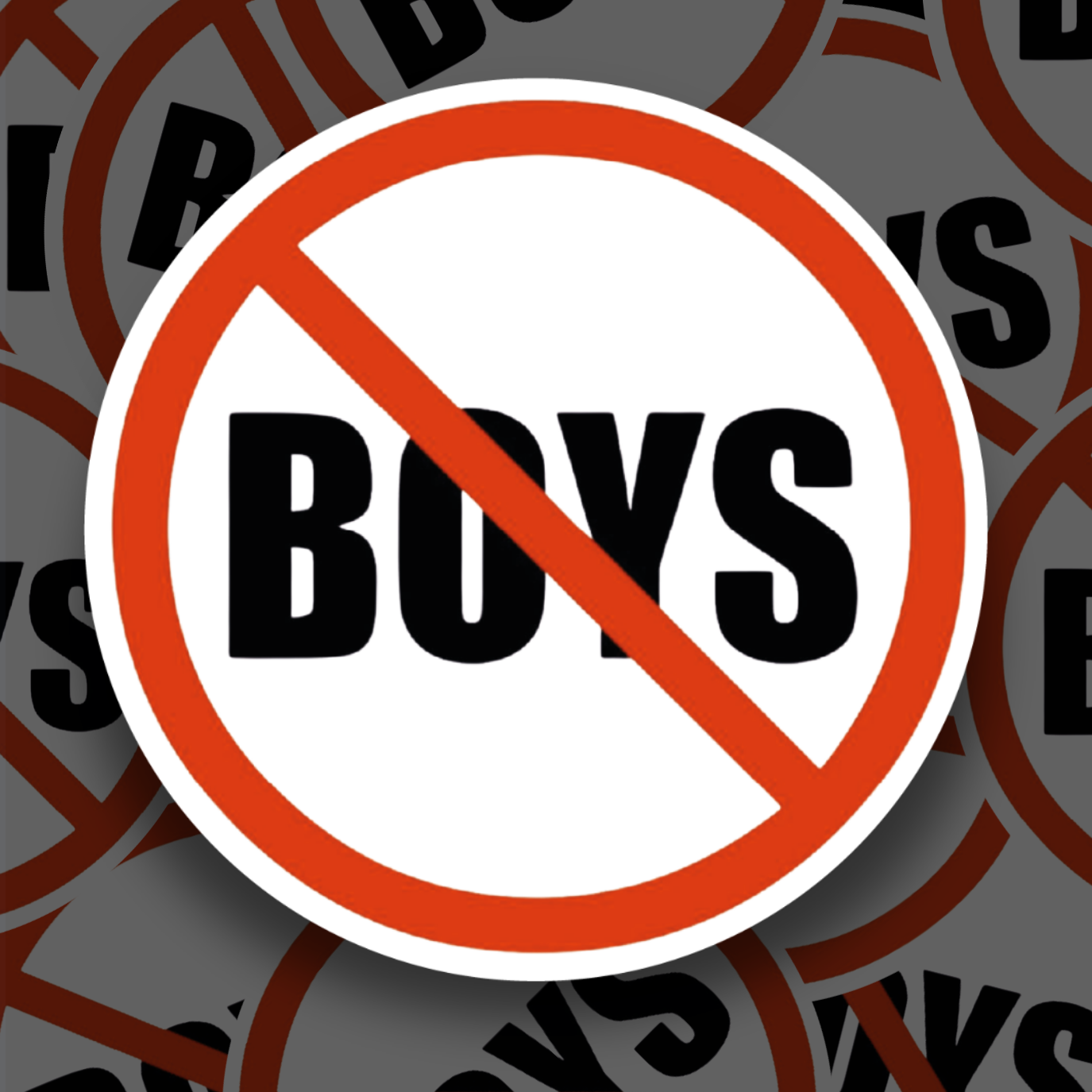 "NO BOYS" Sticker