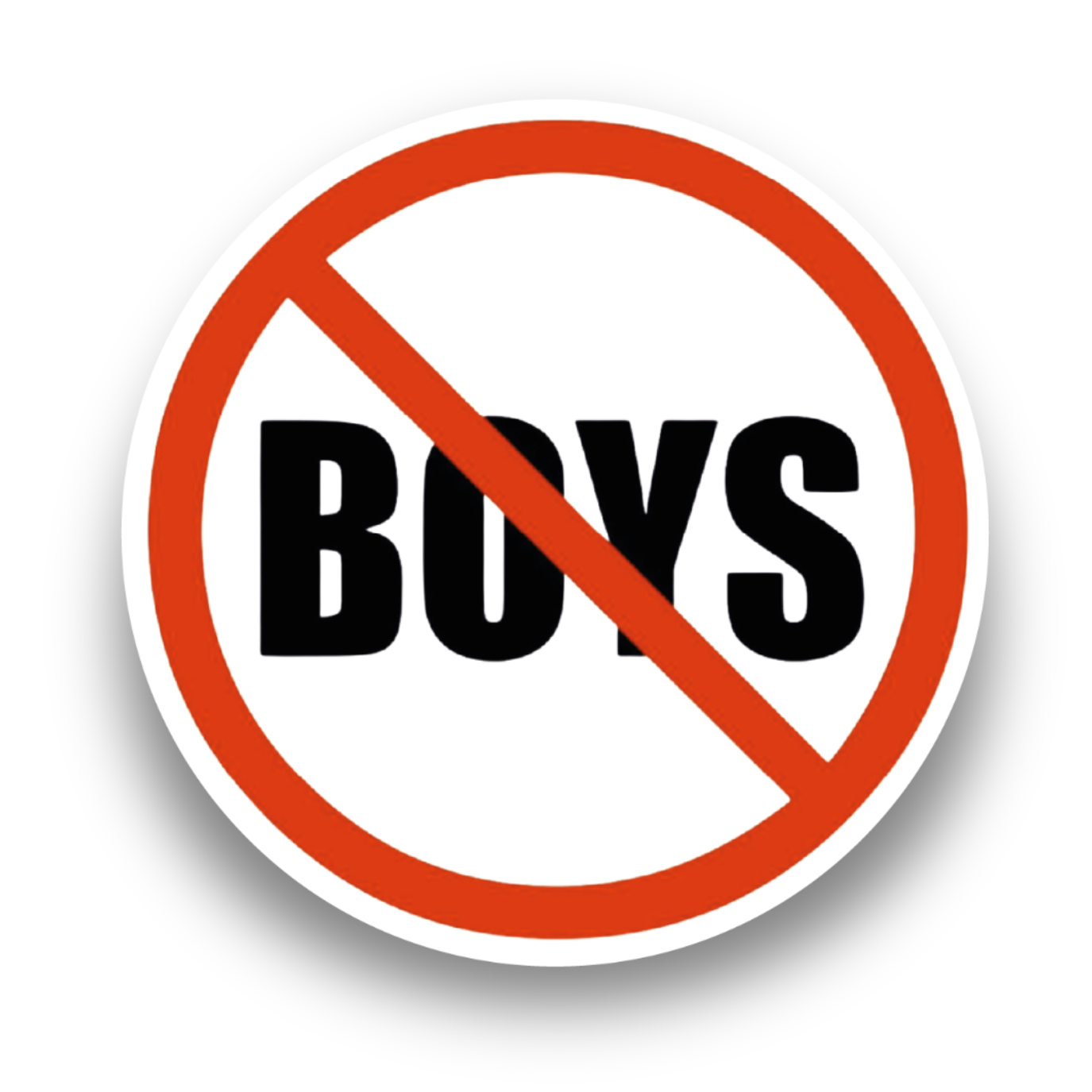 "NO BOYS" Sticker