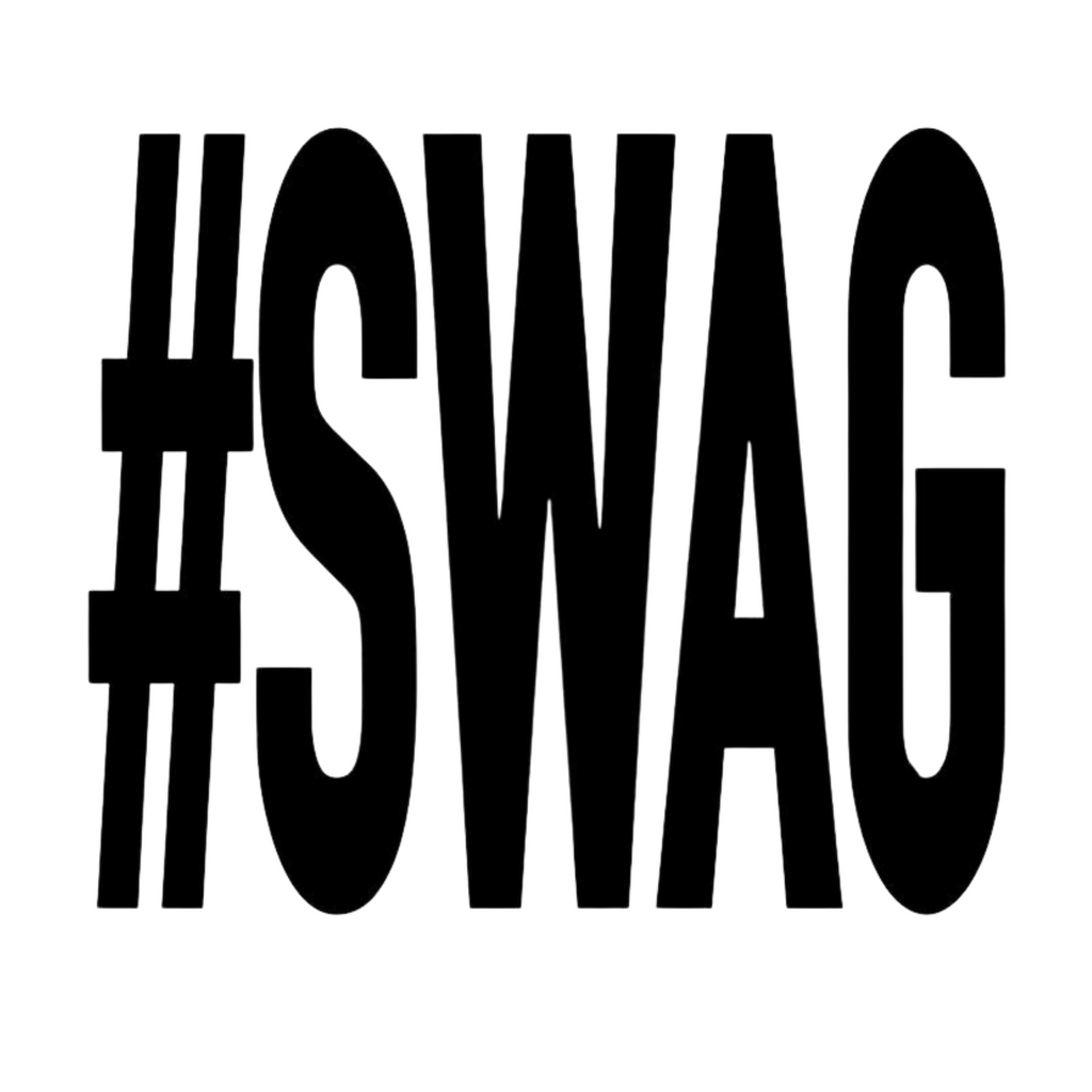 Black '#SWAG' text on a white background