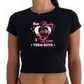 HR "But Daddy I Love Them Both" Y2K Baby Tee