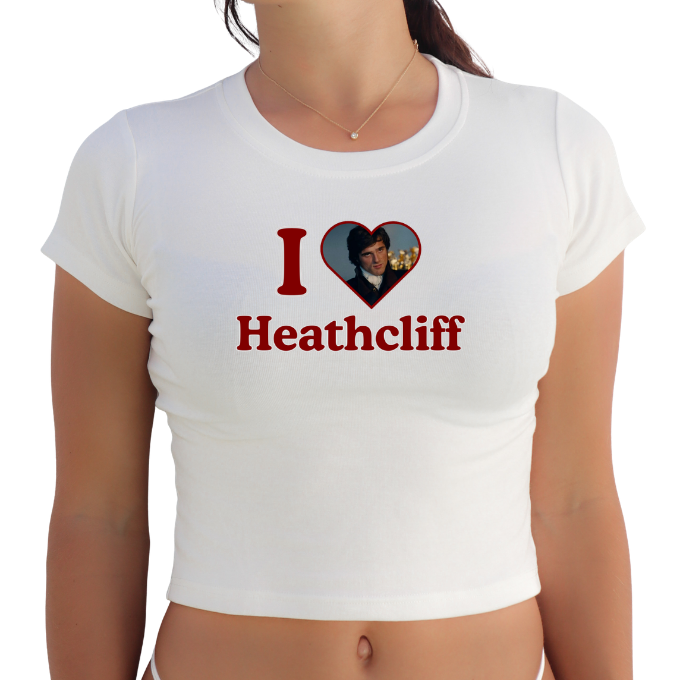 Wuthering Heights "I Love Heathcliff" Y2K Baby Tee