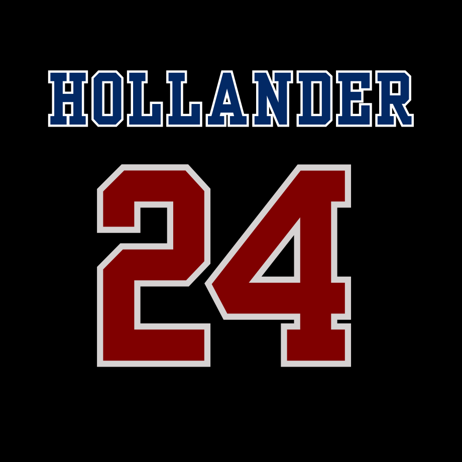 Name 'HOLLANDER' and number '24' on a black background