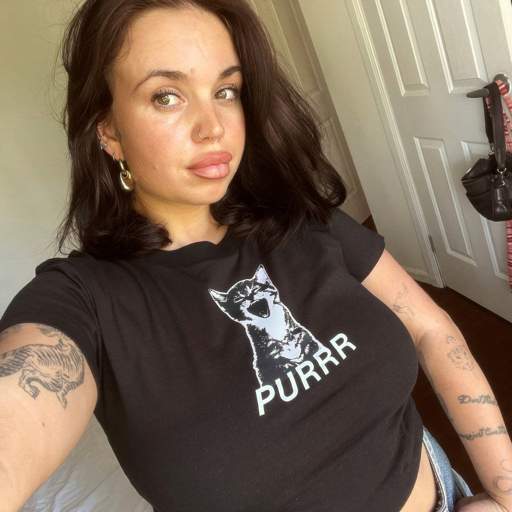 "Purrr Kitten" Y2K Baby Tee